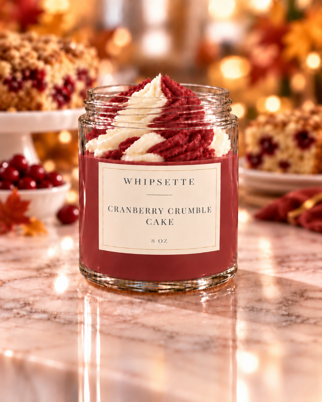 Cranberry Crumble Cake Whipped Candle – 8 oz