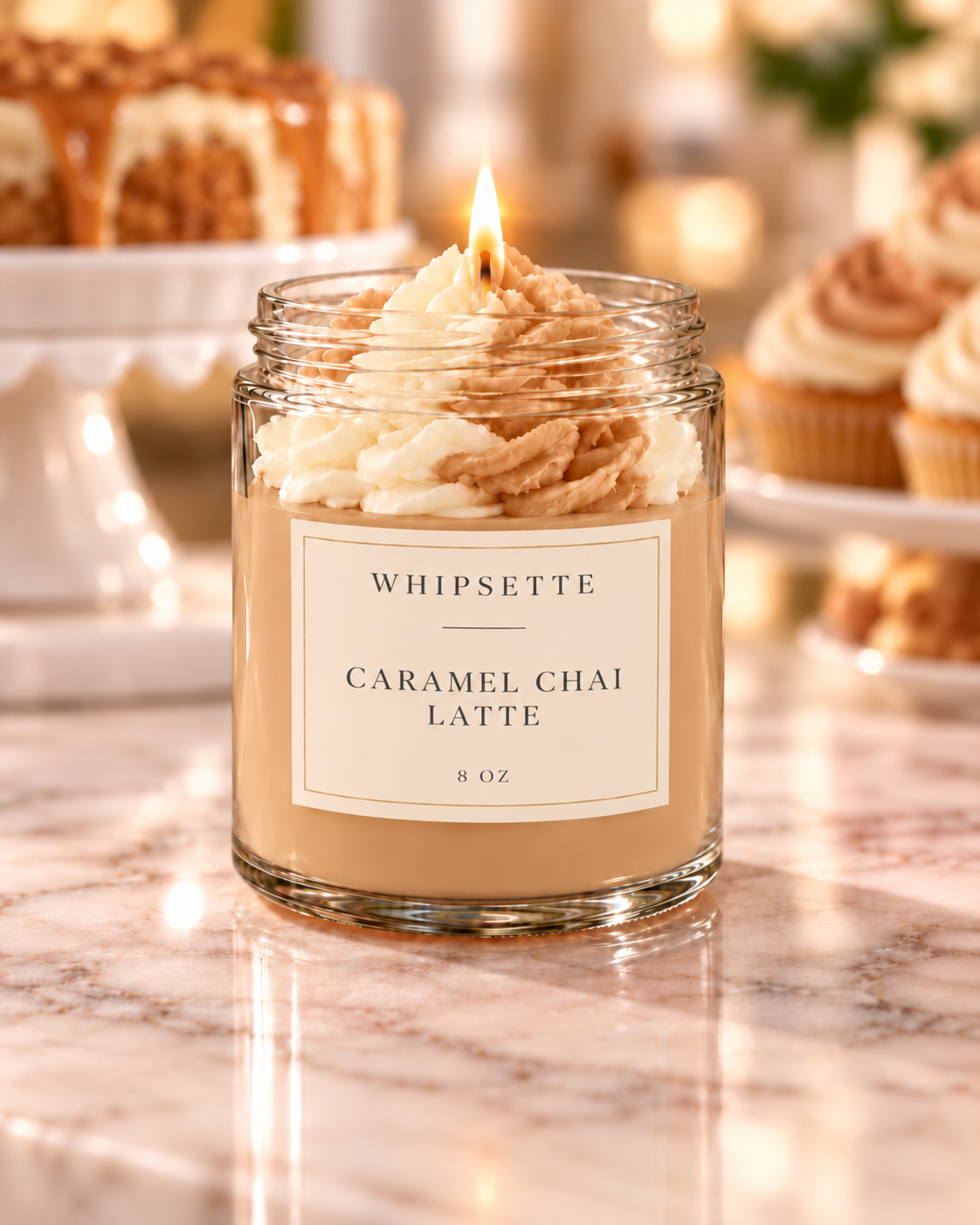 Caramel Chai Latte Whipped Candle – 8 oz