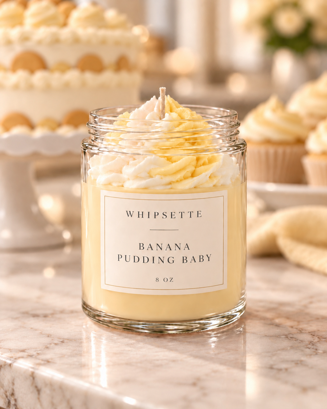 Banana Pudding Baby Whipped Candle – 8 oz