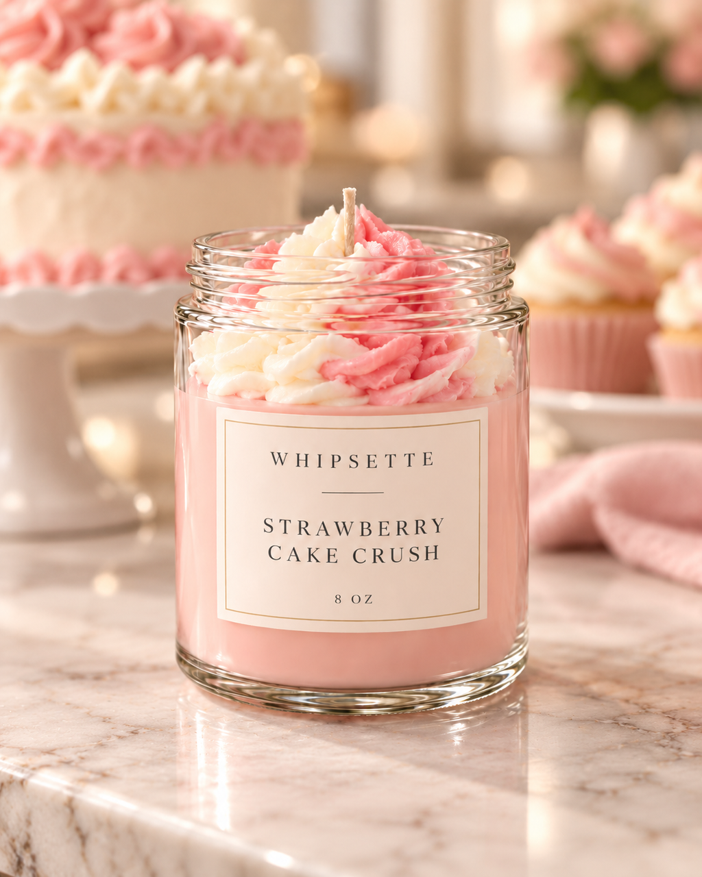 Strawberry Cake Crush Whipped Candle – 8 oz