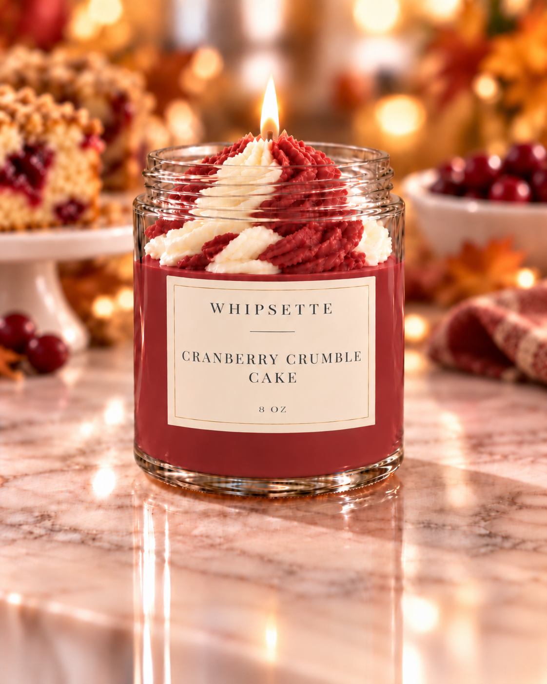 Cranberry Crumble Cake Whipped Candle – 8 oz