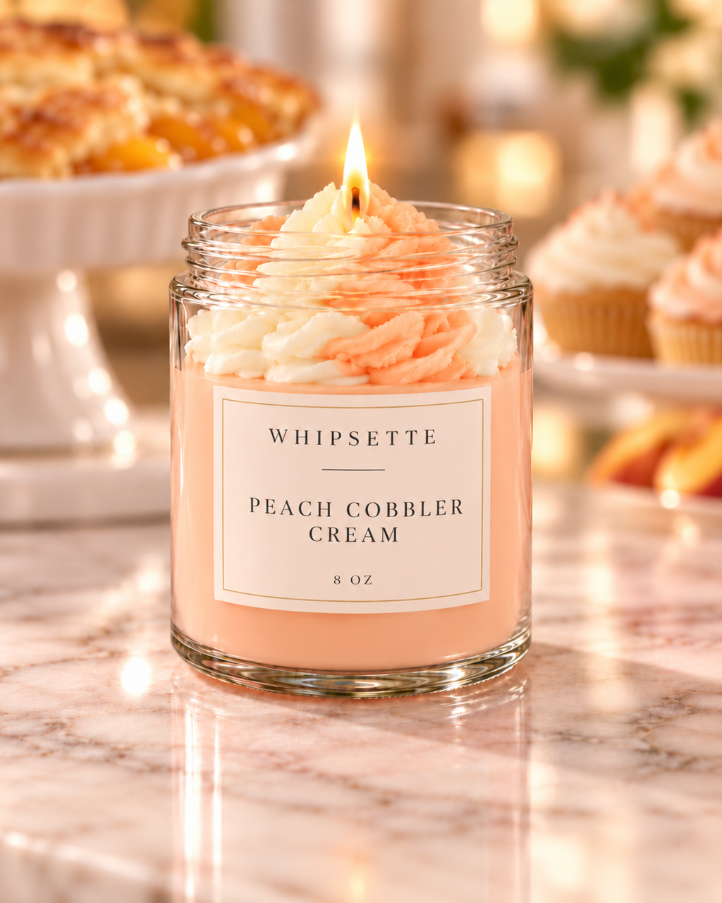 Peach Cobbler Cream Whipped Candle – 8 oz