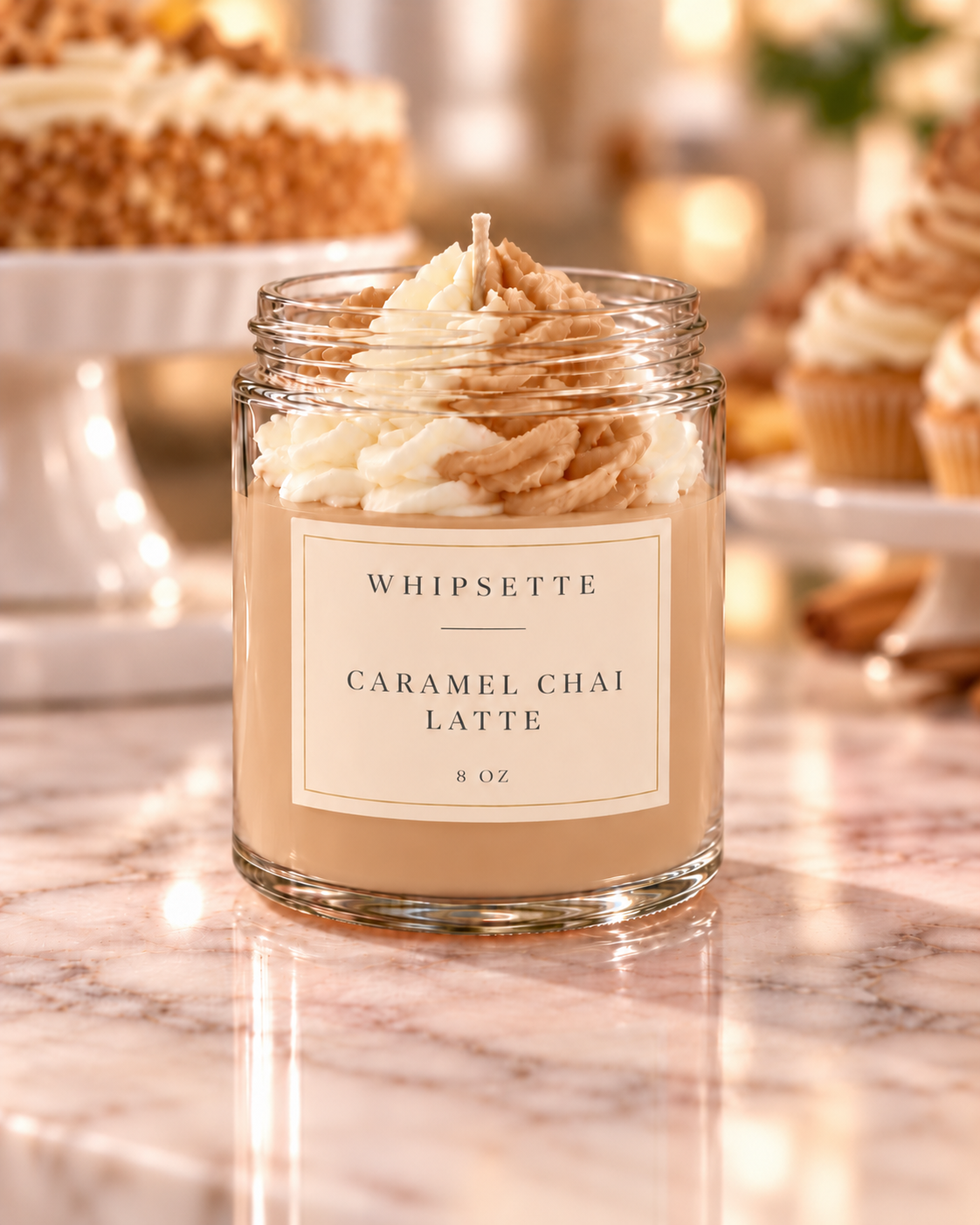 Caramel Chai Latte Whipped Candle – 8 oz