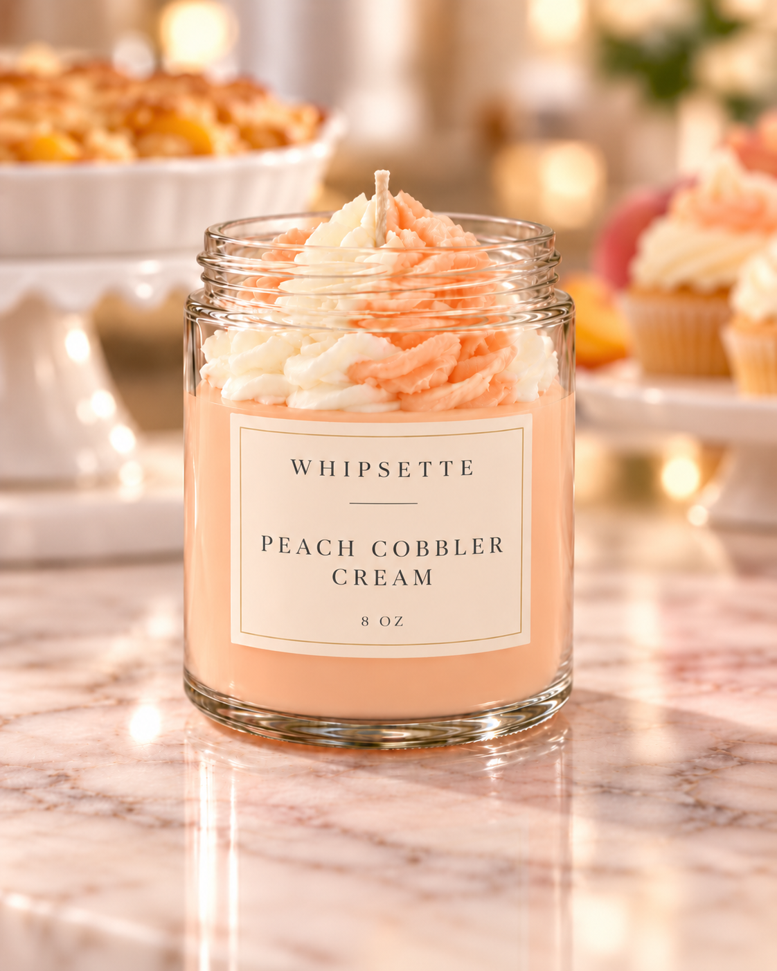 Peach Cobbler Cream Whipped Candle – 8 oz
